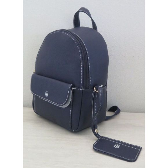 Tommy Hilfiger 69J5545 410 Unisex Navy Blue Lynn II Dome Backpack w/Pouch $118 - Picture 6 of 10